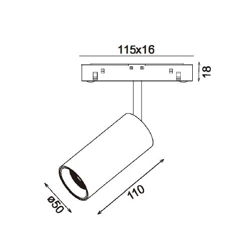 Трековый точечный светильник 10Вт CRI90 3000К гр. 24° IP20 NO DIM 48B черный - изображение 2